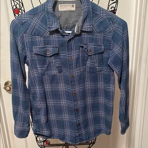 ✅✅✅3 for 12$✅✅✅Retrofit Blue Plaid Kids Shirt